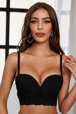 Soutien-gorge dos nu noir invisible en dentelle