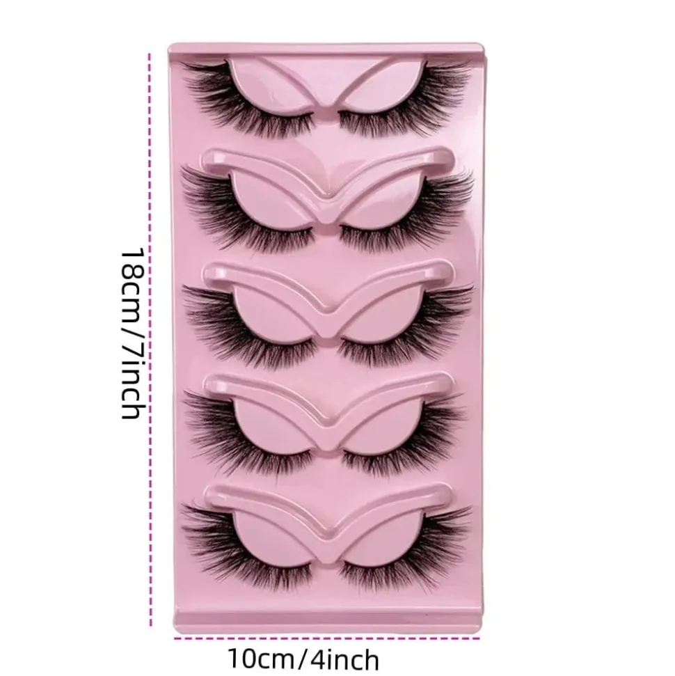 5x Faux cils effet œil de chat